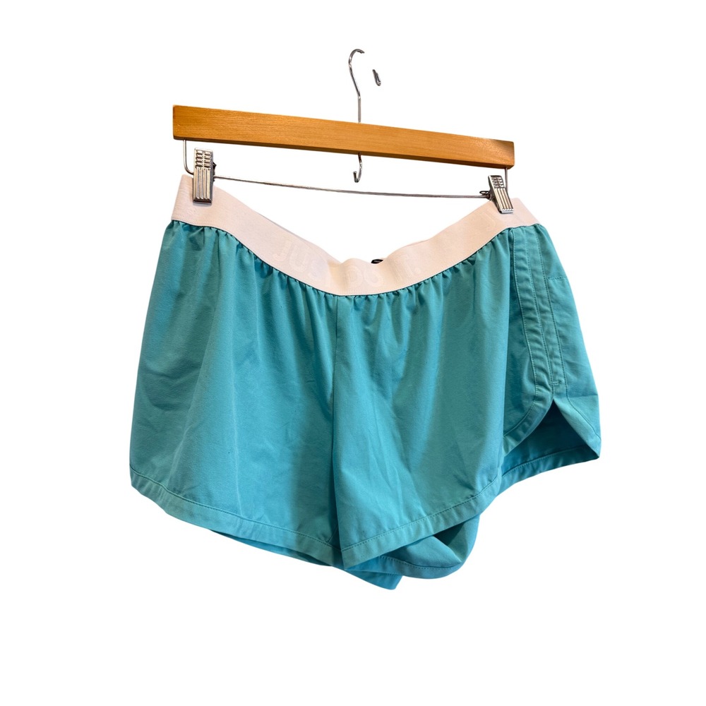 Nike Dri-FIT Athletic Shorts w‎ White Waistband Turquoise Blue XL Extra Large